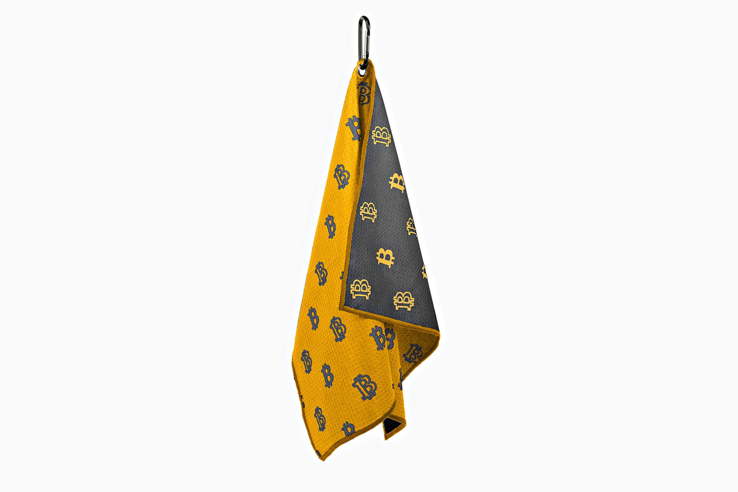 HODL 21 Golf Towel Bitcoin - Premium Towels Waffle Pattern with Two Sided Design - Heavy Duty Carabiner Clip to Secure to Golf Bags Golf Clubs and Ball Towel Accessories (Orange)