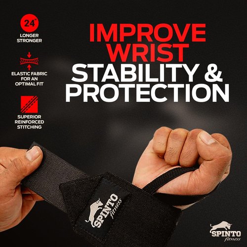 Spinto Fitness 24” Wrist Wraps for Weightlifting – USPA‑Approved Powerlifting Competition Wrist Support with Thumb Loop Heavy Duty Grip Strength Gym Accessories for Men & Women