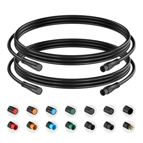 baluoqi Extension Cable 2Pin/3Pin/4Pin/5Pin/6Pin/8Pin/9Pin Waterproof Plug Works for Electric Bicycle Light/Throttle/Ebrake/Display Extend Cable (6pin 50cm)