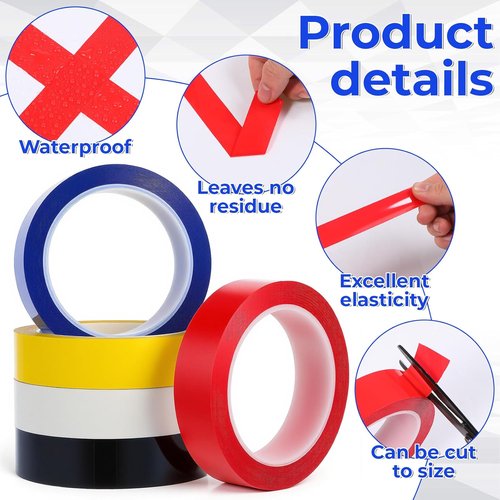 Floor Marking Tape - 5 Rolls, 1 Inch x 72 Yards | Durable Court Tape for Gym & Classroom Use