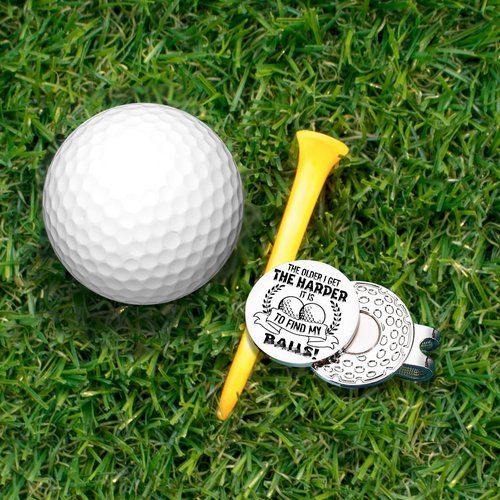 Hafhue The Older I Get The Harder It is Golf Ball Marker with Magnetic Hat Clip, Funny Golf Accessories and Golf Gifts for Men Women Grandpa, Birthday Christmas Retirement Gift for Golfer Golf Lover