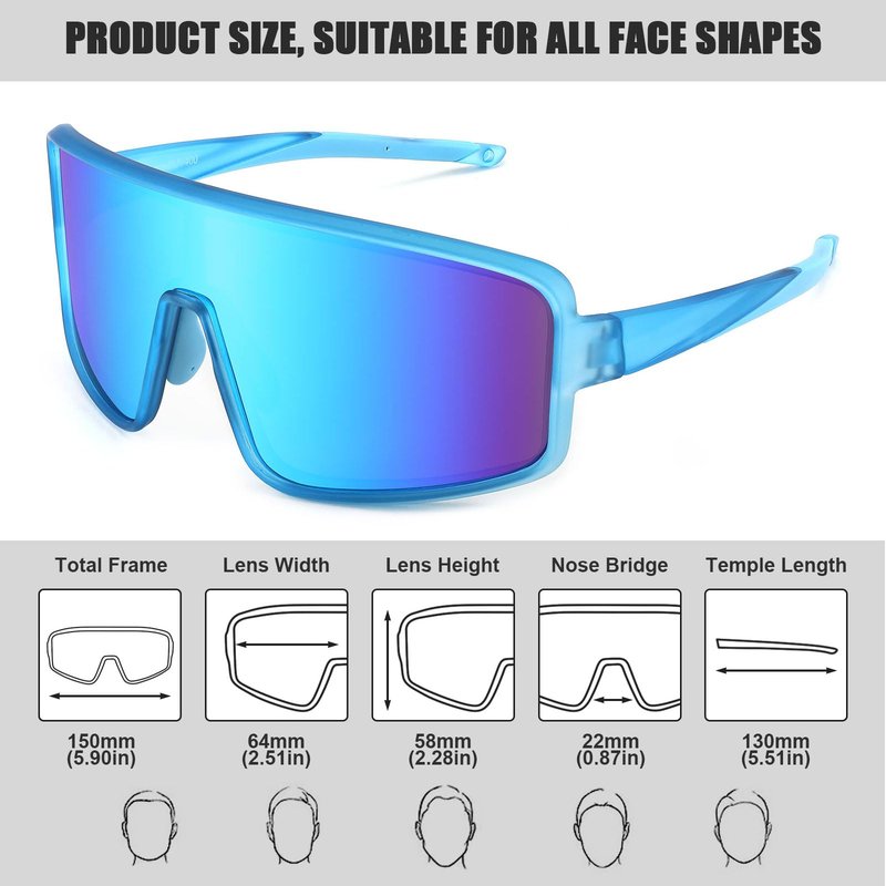 Karsaer Vision Men Women Sports Sunglasses Cycling Glasses Baseball Sunglasses for Youth Kids Teens Boys Girls