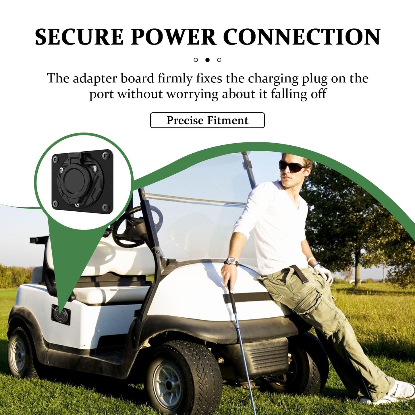 Annifree Golf Cart Charging Port Adapter Compatible for Noco GCP1 – Compatible with 110V AC & 36V EZGO TXT Carts – Ideal for Lithium Battery Conversion & On-Board Charging – Secure Plug Connectio