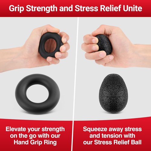 Grip Strength Tester & Trainer by Tilcore - Rechargeable Hand Grip Dynamometer with Hand Grip Strengtheners, Hand Grip Exerciser, Resistance Band, Finger Press, Grip Ball, & Ring Grip For Men & Women