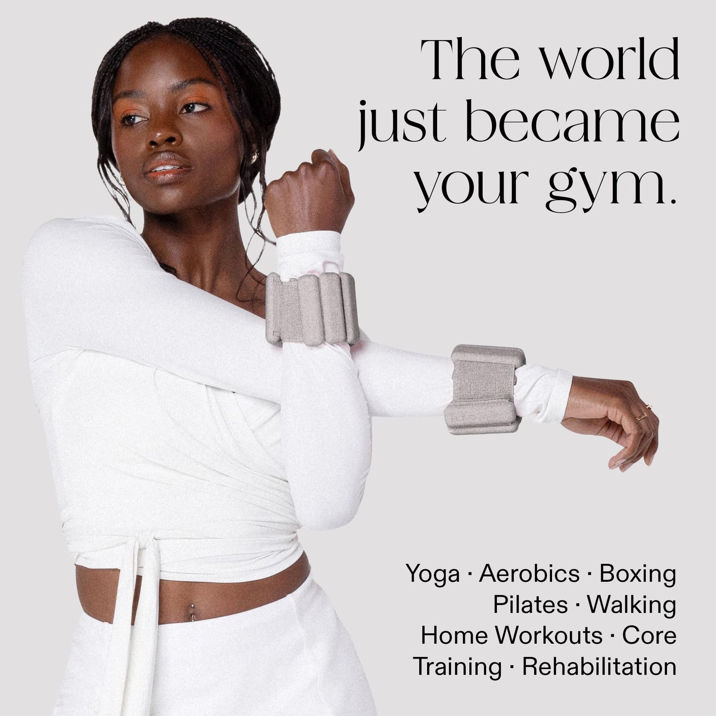 Bala Bangles Wrist & Ankle Weights for Women & Men - 1 lb Adjustable Weighted Bands - Soft Silicone Arm & Leg Weights for Pilates, Yoga, Walking, Barre, Home Workout & Strength Training Exercise