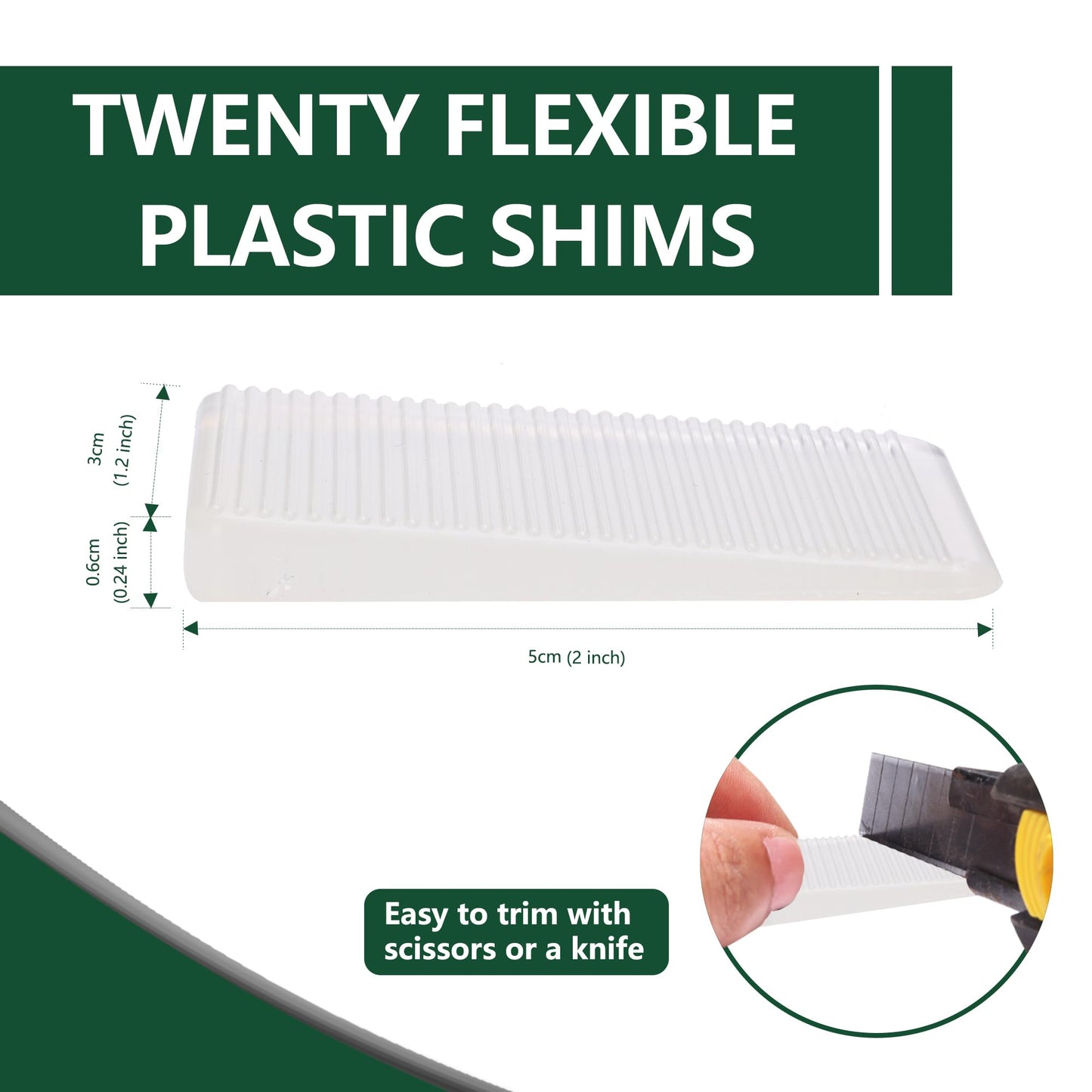 Furniture Levelers, Flexible Plastic Shims Furniture Leveling Wedge Shims Anti-Wobble Pad for Chair Table Couch Bed Toilet for Home Improvement (Clear, 20 Pack)