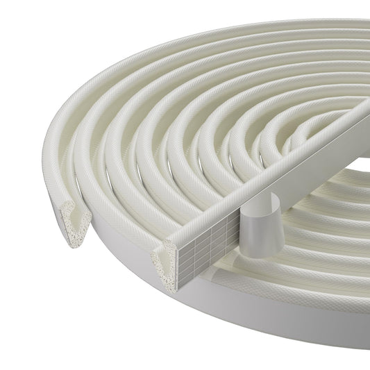 19.7 Ft V-Shape Weather Stripping Door Seal Strip,Self Adhesive Foam Door Insulation Weatherstripping for Doors Frame/Window Seal,Door Soundproof Gap Filler Sealing Strip Window Draft Stopper,White
