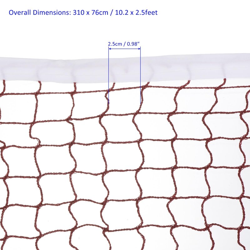 M METERXITY Foldable Badminton Net - Portable Badminton Durable Badminton Replacement Net Polypropylene Sports Net for Indoor Outdoor Backyard (10x2.5ft, Red)