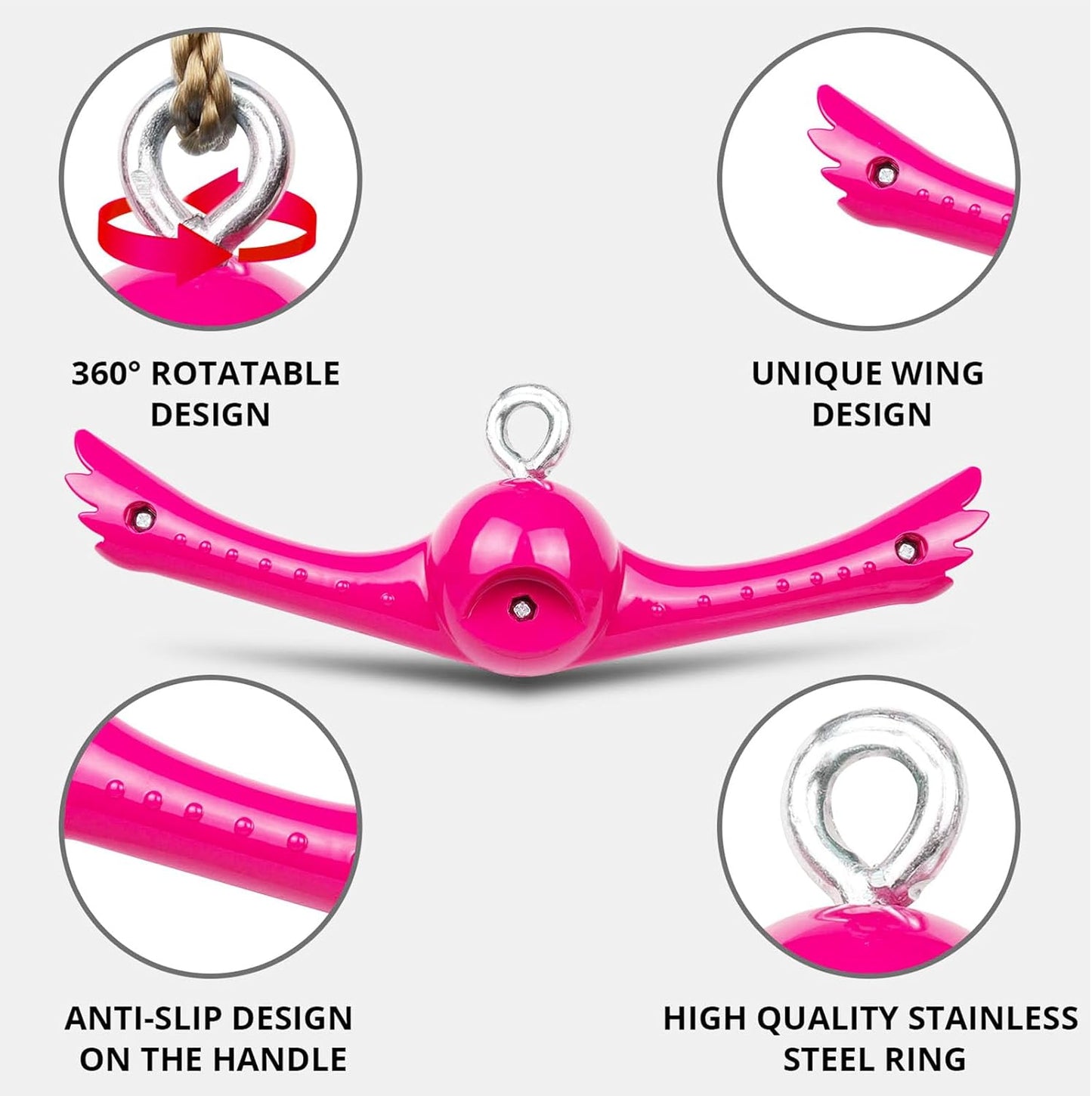 YAMIPROBI Ninja Twister Swing Spins Set - 360° Handle Twist & Spin Flips Toy for Kids | Pink Ninja Warrior Accessories