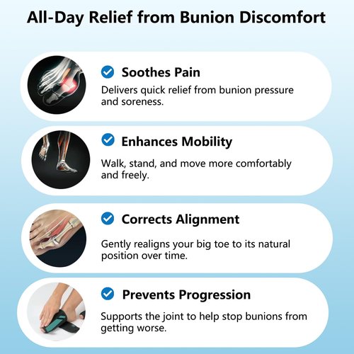 Recovist Bunion Brace Pro 2.0 for Women & Men, Adjustable Bunion Corrector Big Toe Straightener for Left & Right Foot, Say Goodbye to Hallux Valgus (Black, 1 Pair)