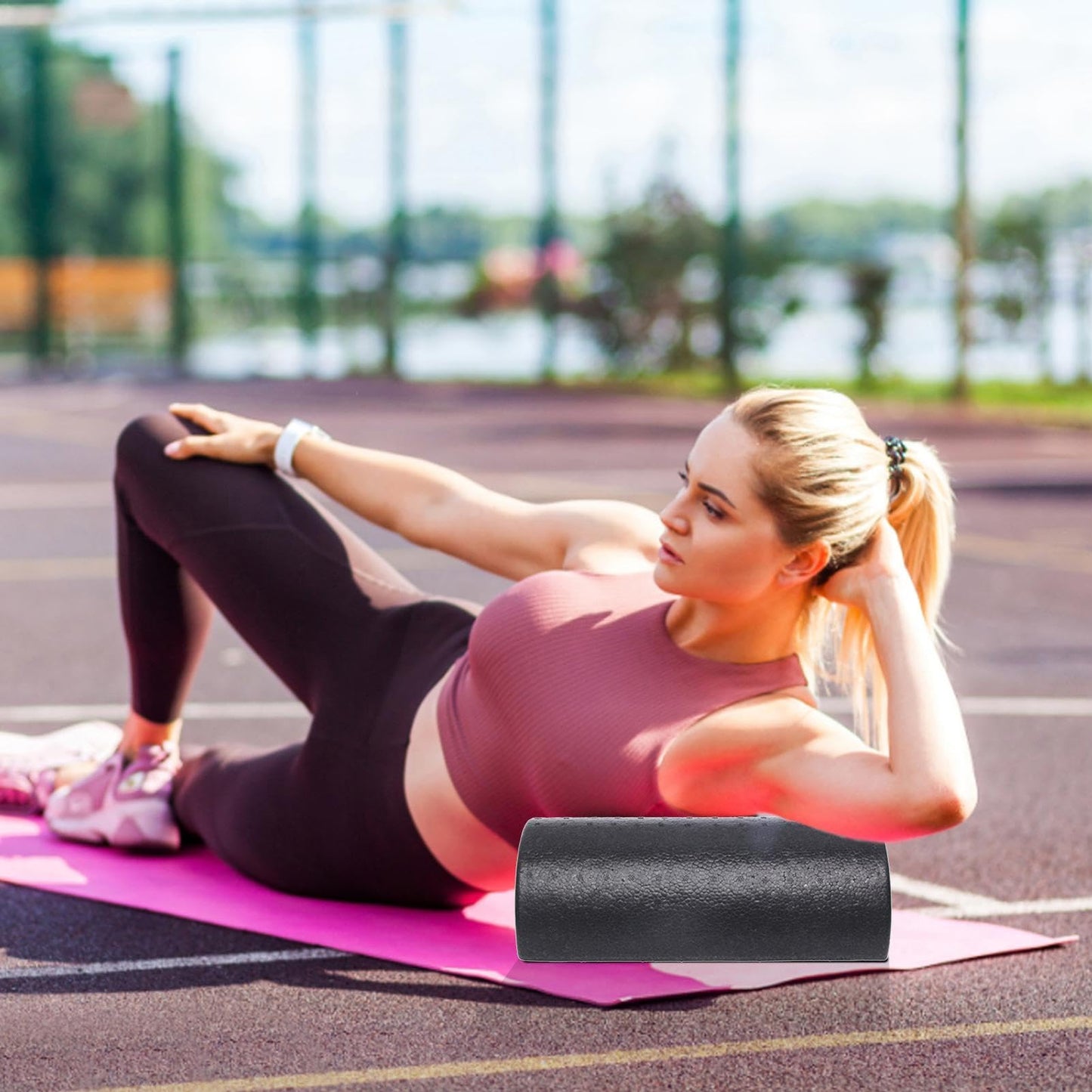Half Cylinder Yoga Roller - Lightweight Half Moon Yoga Column Roller, Anti Slip D Shaped Foam Roller | Physical Therapyy Foam Roller, Recovery Foam Roller Suitable for Back Legs and Muscle Relief