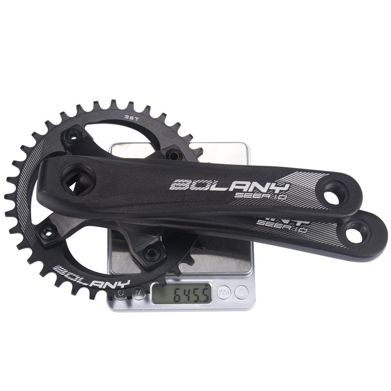 BOLANY MTB 170mm Square Taper Crankset 104BCD Narrow Wide Tooth Chainring with 32T/34T/36T /38T/40T/42T Mountain Bike Single Round Chainring and Crankset (36T)