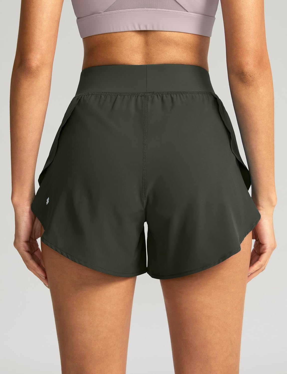 Soothfeel High Waisted Running Shorts for Women - Quick Dry Dolphin Style Gym Shorts with Liner
