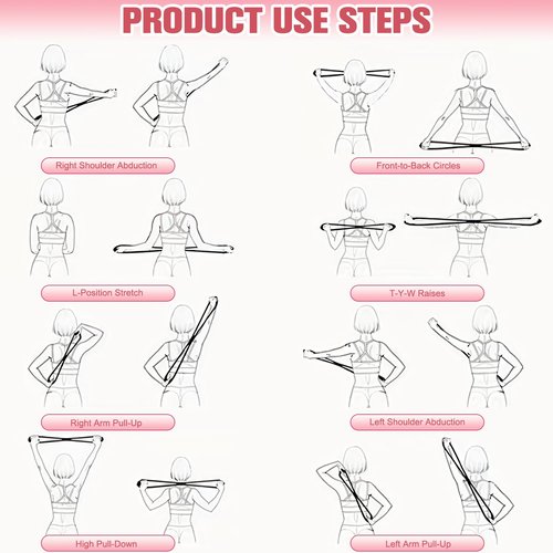 2PC Figure 8 Exercise Bands for Women Men, Victoriousact Resistance Bands, Fullbody Yoga Pulling Rope with Handles for Glutes, Back, Chest Expander Strap (Purple 15lb+ Pink 25lb)