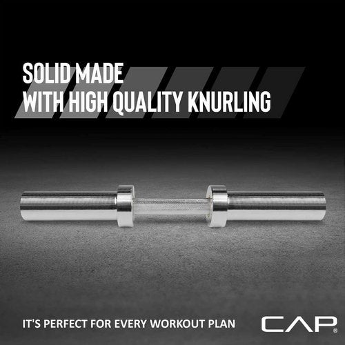 CAP Barbell 2' Solid Olympic Dumbbell Handle, No Collars, Chrome (New Version)
