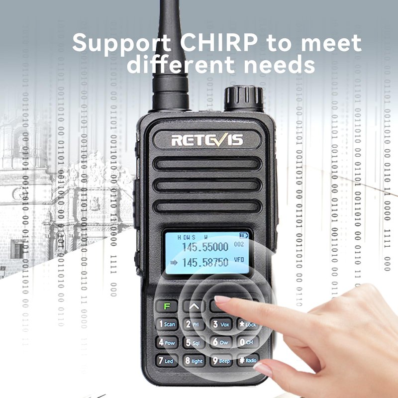 Retevis RT85 2 Way Radio Long Range with Mic, Dual Band Two Way Radio Handheld, LCD Display, Durable,SOS Siren, Flashlight, Profession Walkie Talkies for Security Hotel Business Survival(4 Pack)