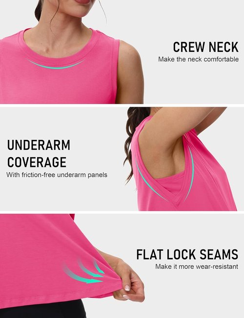 MAGCOMSEN Women's Athletic Crop Tank Top - Quick Dry, Moisture-Wicking Sleeveless Design for Yoga & Gym