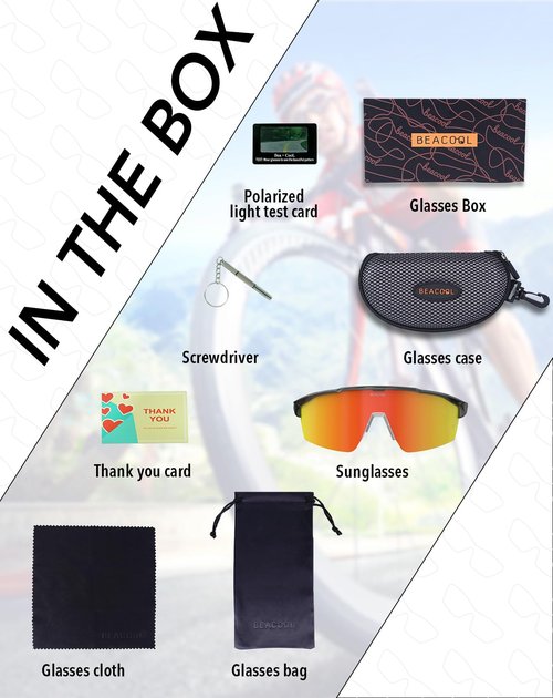 BEACOOL Polarized Sports Cycling Glasses Men Women UV400 Baseball Sunglasses TR90 Frame for Fishing Running Golf Softball