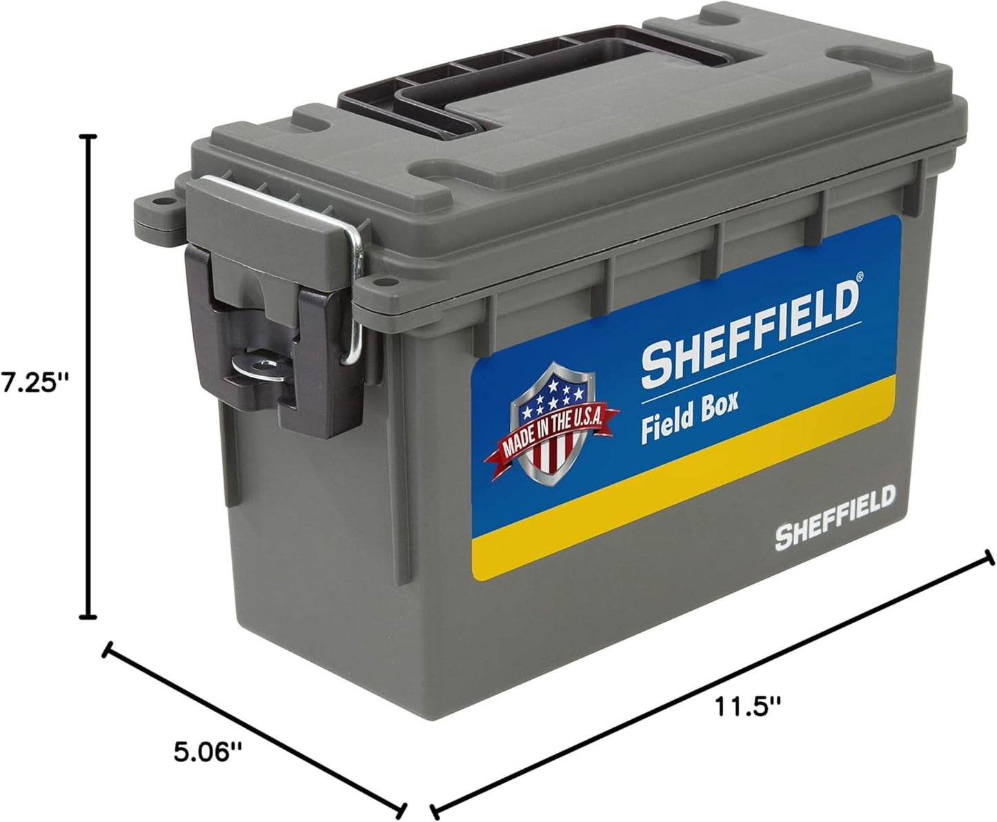Sheffield Ammo Storage Box - Stackable .30 Cal Field Boxes | Water & Dust Resistant, Lockable, Green (Pack of 6)