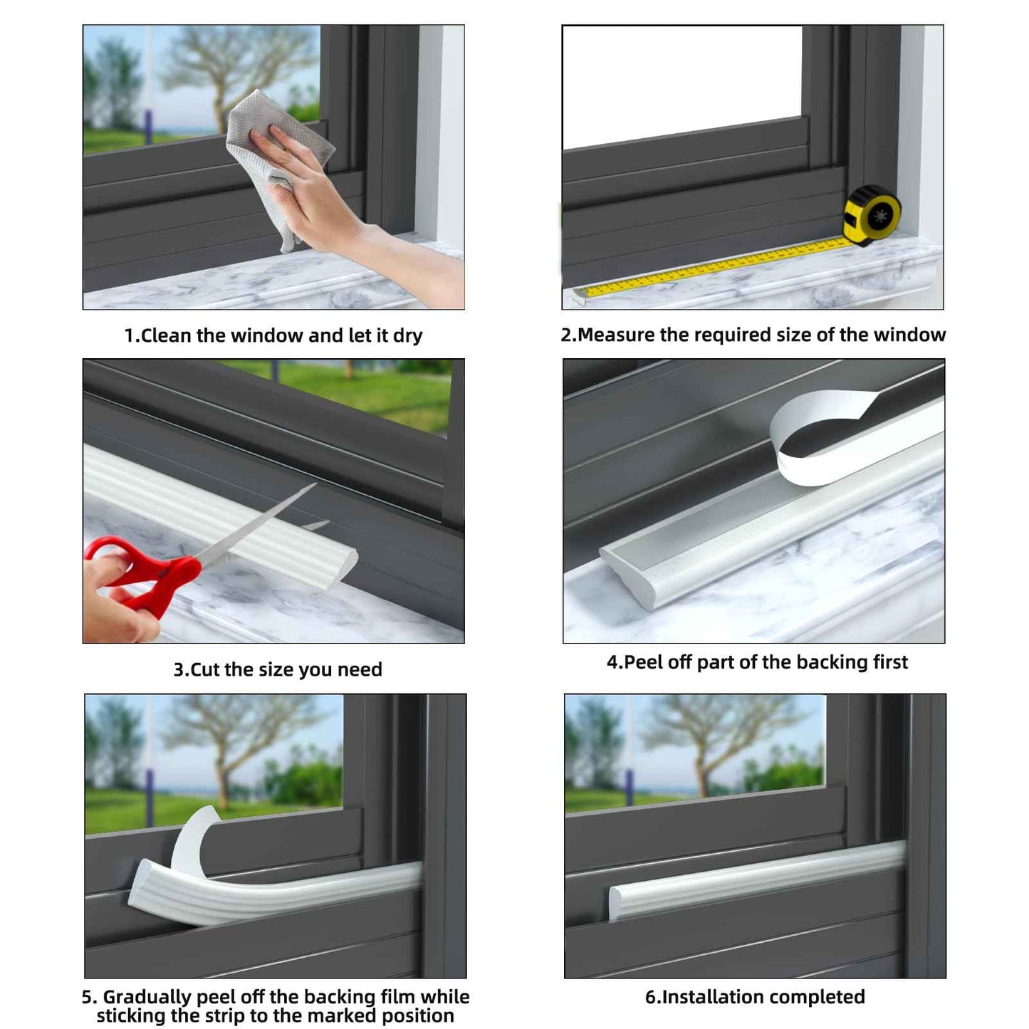 2 Pack*16.4 Ft Self-Adhesive Wedge Foam Window Weather Stripping Door Seal Strip, Soundproof Exterior Front Door Frame Gap Filler, Draft Stopper Foam Tape Noise Light Blocker (White)