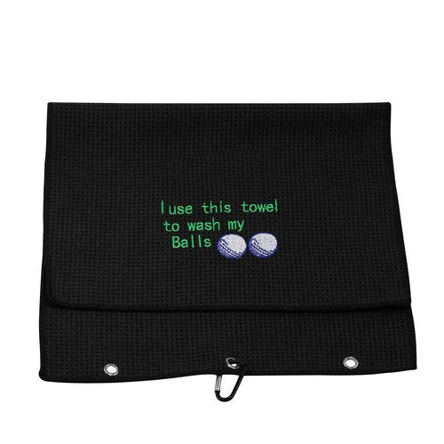 JXGZSO Golf Towel Embroidered Golf Towel Gift I Use This Towel to Wash My Balls Embroidered Golf Towel with Clip