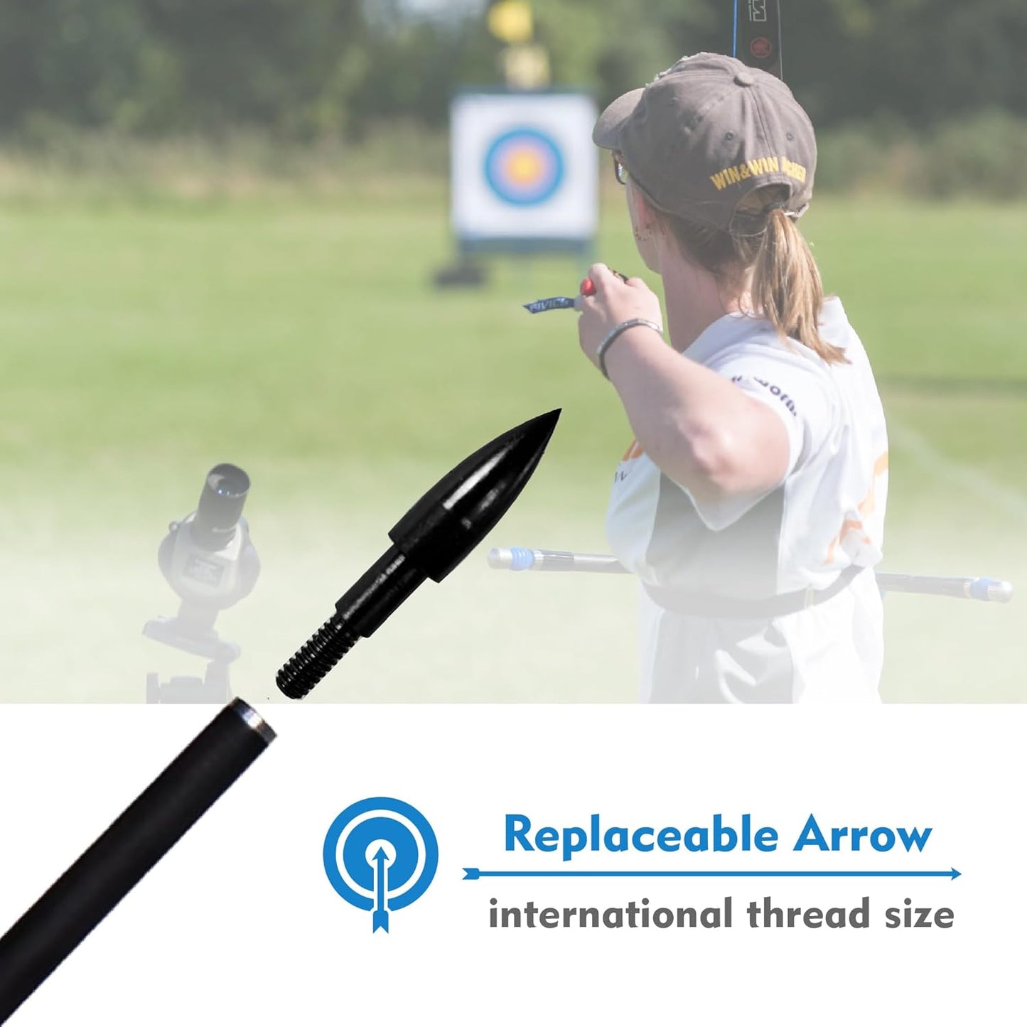 Skiennix Archery Arrow Tips - 12pcs 100/125/150/200 Grain Field Tips for Recurve & Compound Bows