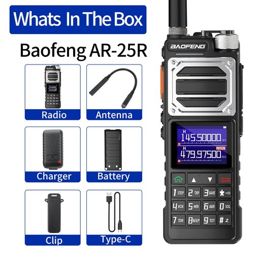 Ham Radio Baofeng Radio Long Range Handheld Tactical Tri-Power UV-25 10W Walkie Talkies NOAA Weather Receiver 5200mAh Type-C Charging UV-32 Two Way Radios,Copy Frequency for Hunting Survival Gear