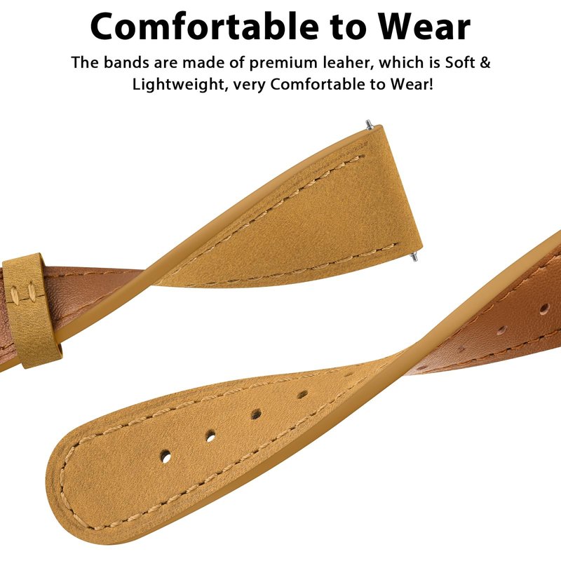 Vancle Band Compatible with Fitbit Versa, Genuine Leather Band Replacement Strap for Women & Men