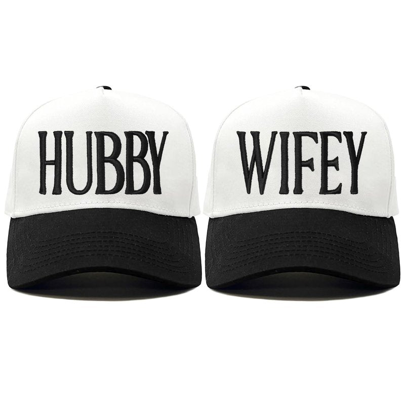 Hubby and Wifey Trucker Baseball Hats, Engagement Gifts for Couples, Wedding Gifts, Bridal Shower Gifts, Honeymoon Essentials