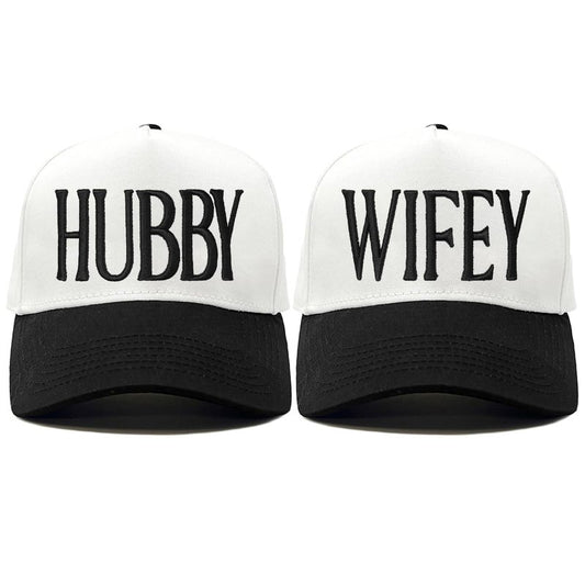 Hubby and Wifey Trucker Baseball Hats, Engagement Gifts for Couples, Wedding Gifts, Bridal Shower Gifts, Honeymoon Essentials