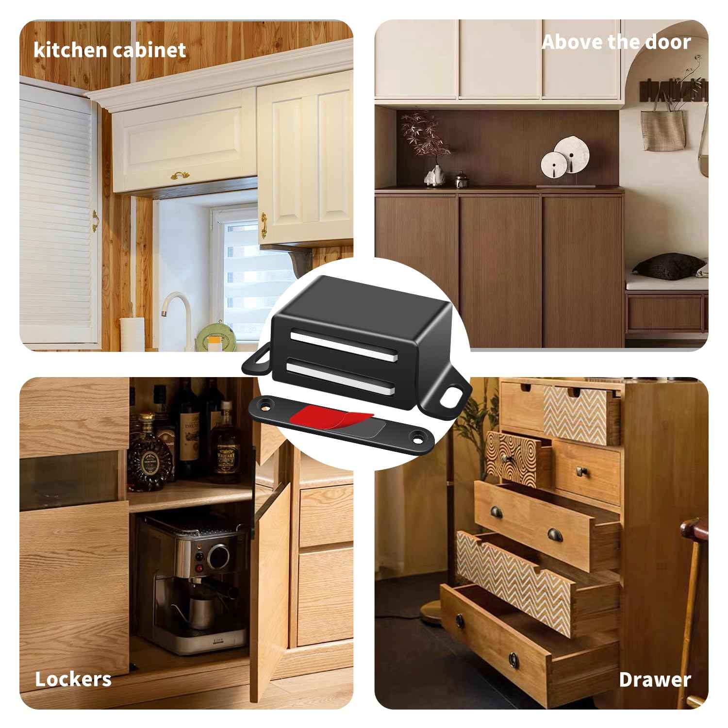 Blifula Cabinet Magnetic Catch 16 Pack Cabinet Door Magnetic Catch with Screws Drawer Magnet Latch Magnetic Closures for Sliding Door Closure Kitchen Closet Closer