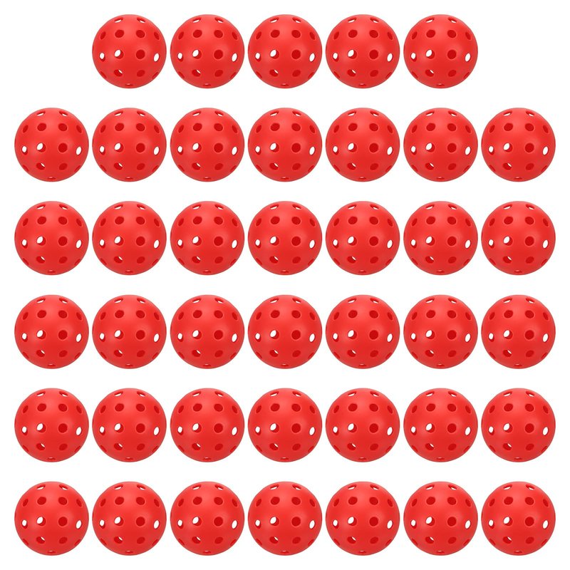 PATIKIL Outdoor Pickleball Balls 40 Holes Pickleball 40 Pack Pickleball Balls for Amateurs Indoor and Outdoor Sport, Red