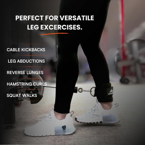 Gym Ankle Straps - Thick Padded Cable Machine Attachments for Booty Workouts & Lower Body Exercises