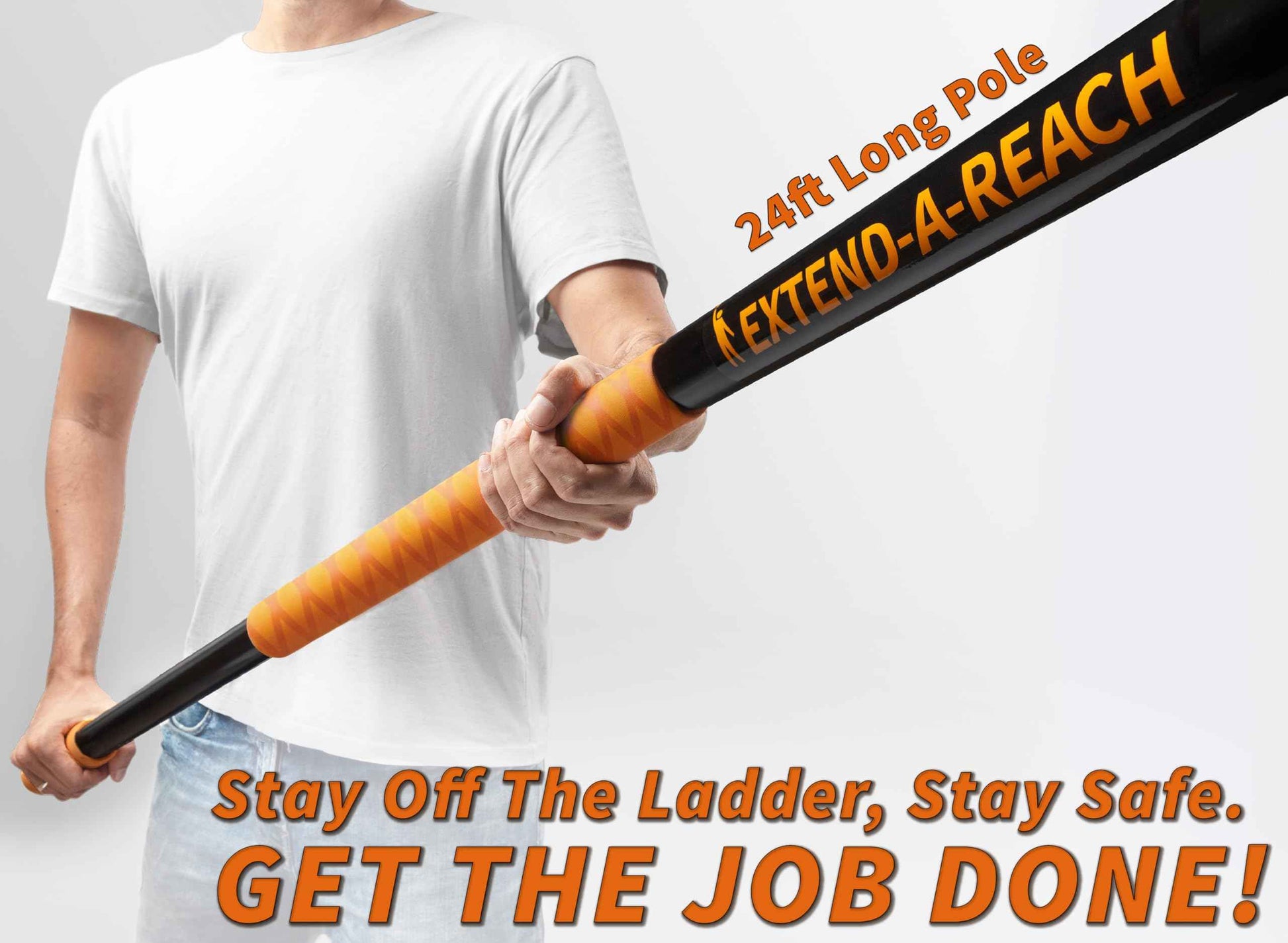 5-24 ft Long Telescoping Extension Pole // Multi-Purpose Extendable Pole with Universal Twist-on Metal Tip // Lightweight and Sturdy // Best Telescopic Pole for Painting, Dusting and Window Cleaning