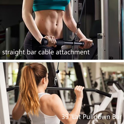 Cable Machine Attachments for Home Gym, Weight Fitness Accessories, Triceps Pull Down LAT Pull Down Attachment Set