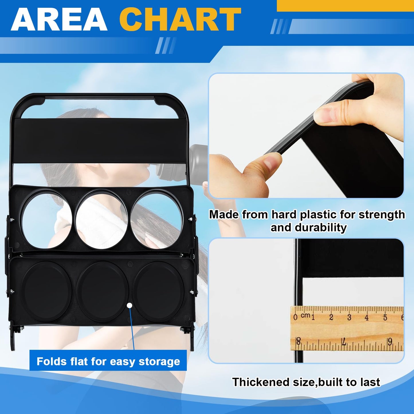 Suclain 1 Pcs Collapsible Sports Water Bottle Carrier Caddy with Handle Portable Drinks Carrier Foldable Plastic Drink Caddy Takeout Cup Holder Stand for Team Travel Beverage Beer, Fits 20–32 oz Cup