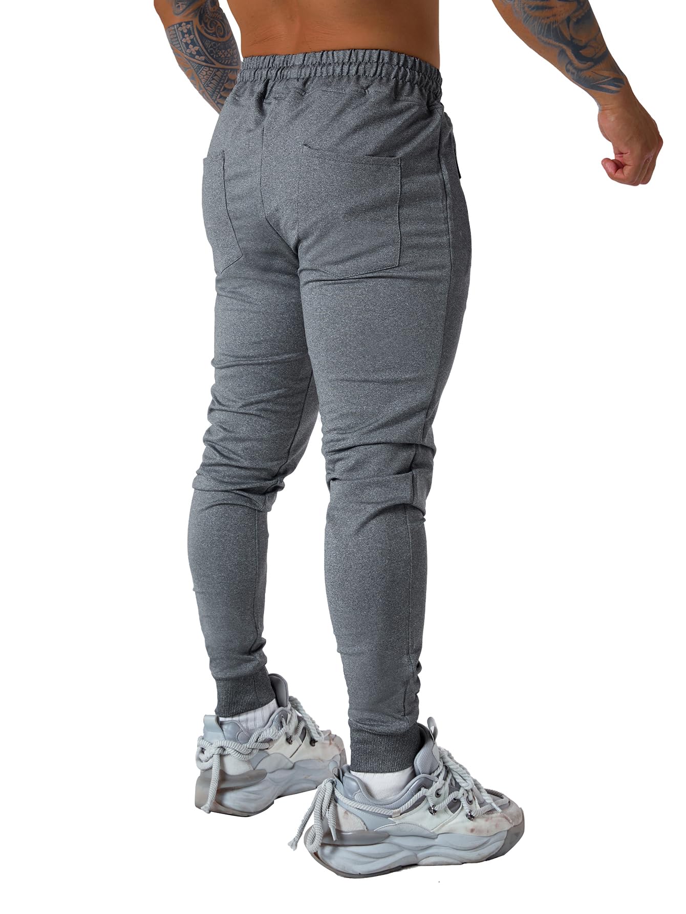 GM MGBOYGYM Mens Active Athletic Workout Jogger Sweatpants for Men with Zipper Pocket and Drawstring Size Dark Grey-S