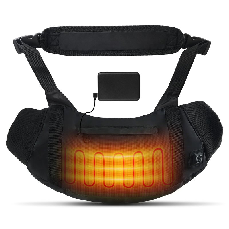 Heated Hand Warmers Pouch with 10000mAh Power Bank Included– 3 Levels Up to 14.5Hrs Double-Sided Heat, Adjustable Strap for Hunting & Camping, Waterproof Dual Pockets, Fleece Lined Survival Gear
