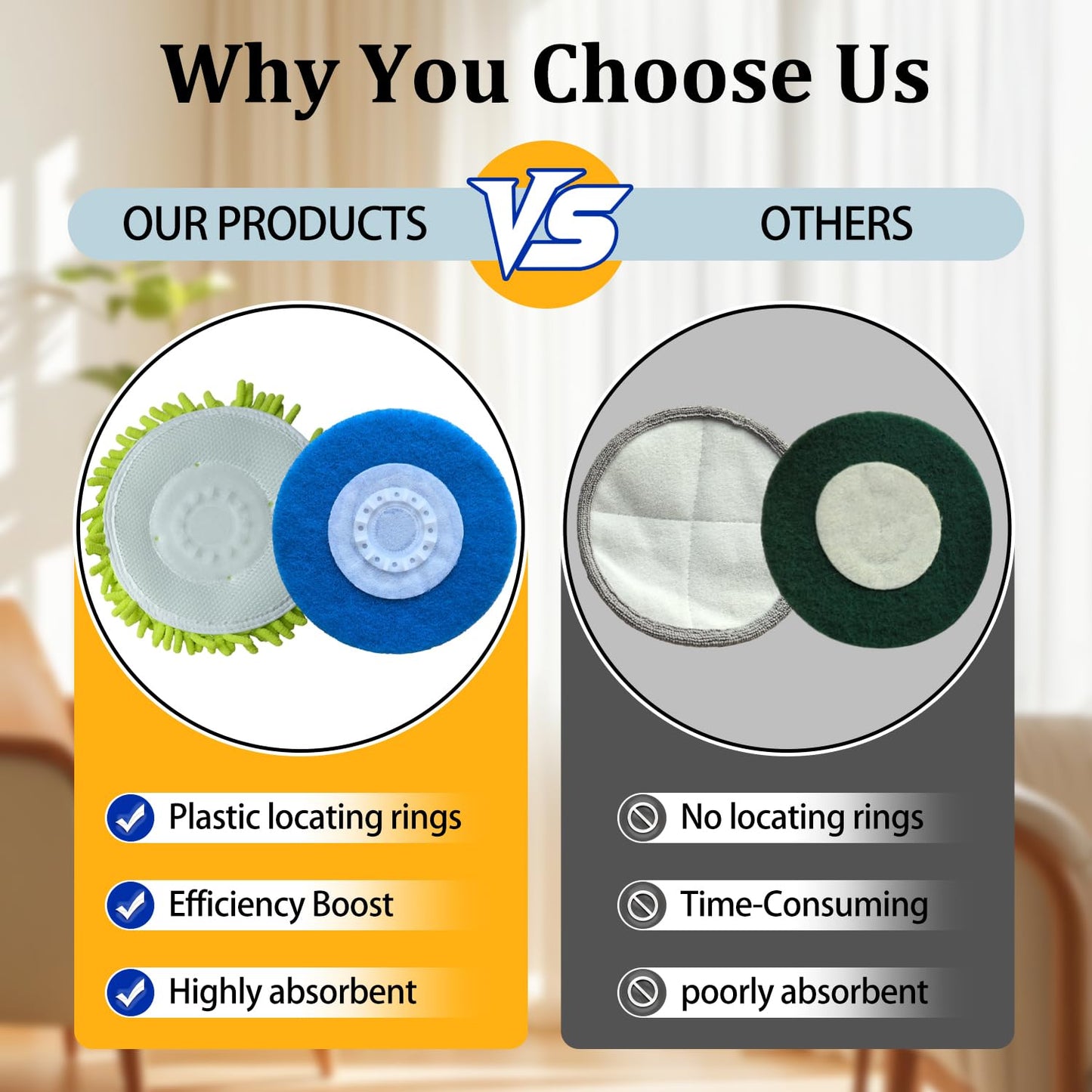 HXZIYI S7000 Replacement Steam Mop Pads for Shark S7001 S8201 S7000AMZ S8001 S7000 S7001TGT S7005 S7020 steam and Scrub mop Frosted Pad with Serrated Locator Ring（6Pack） (2green2gray2blue)