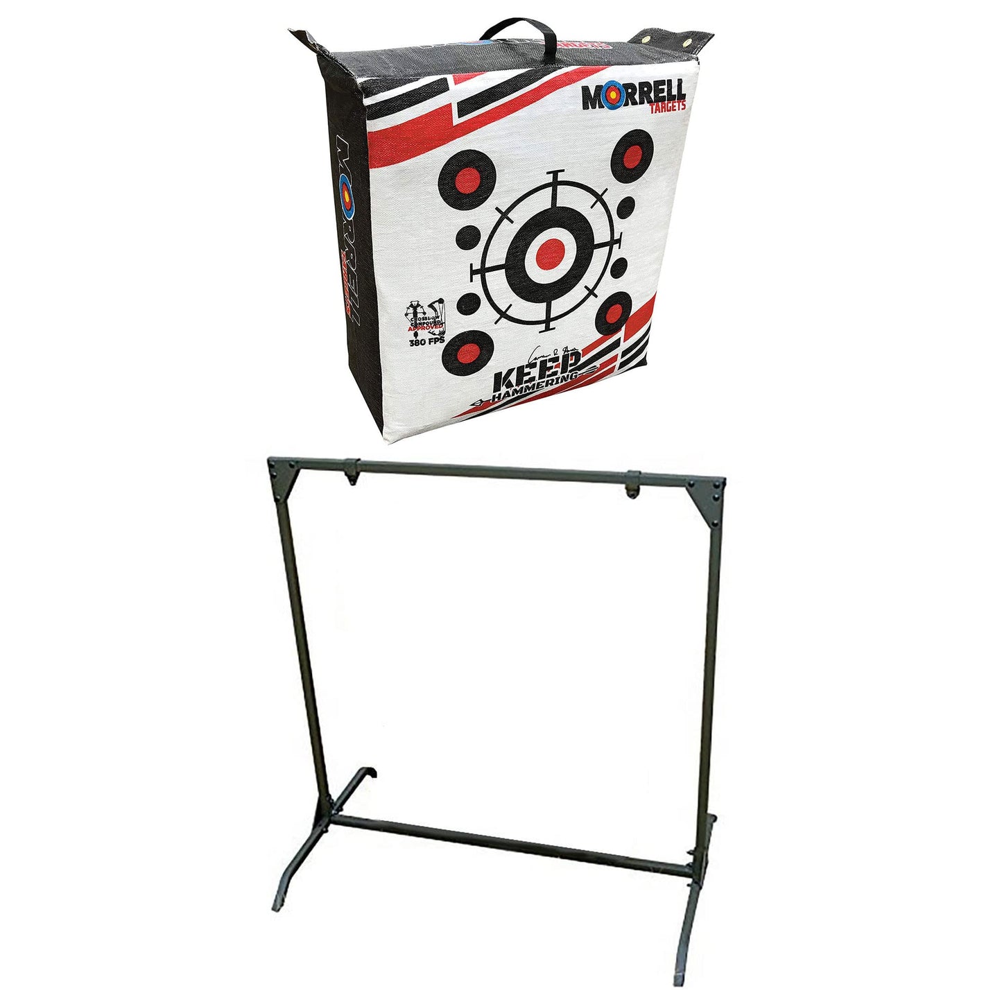 Morrell Outdoor Keep Hammering 54 Pound Adult Field Point Archery Bag Target and HME Products Bowhunting 30 Inch Practice Shooting Bag Target Stand