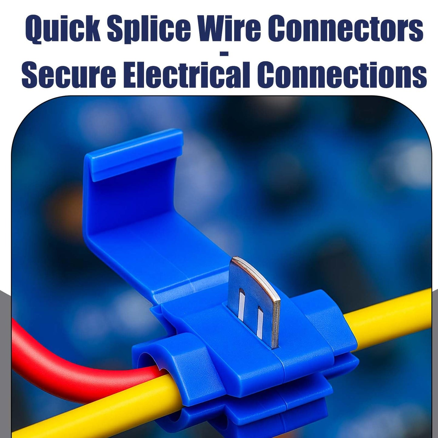 Solderless Quick Splice Wire Connectors,Double Run or Tap,22-18 AWG Red(30 PCS) 18-14 AWG Blue(30 PCS) Lock Snap Electrical Wire Connector(60/Pouch)