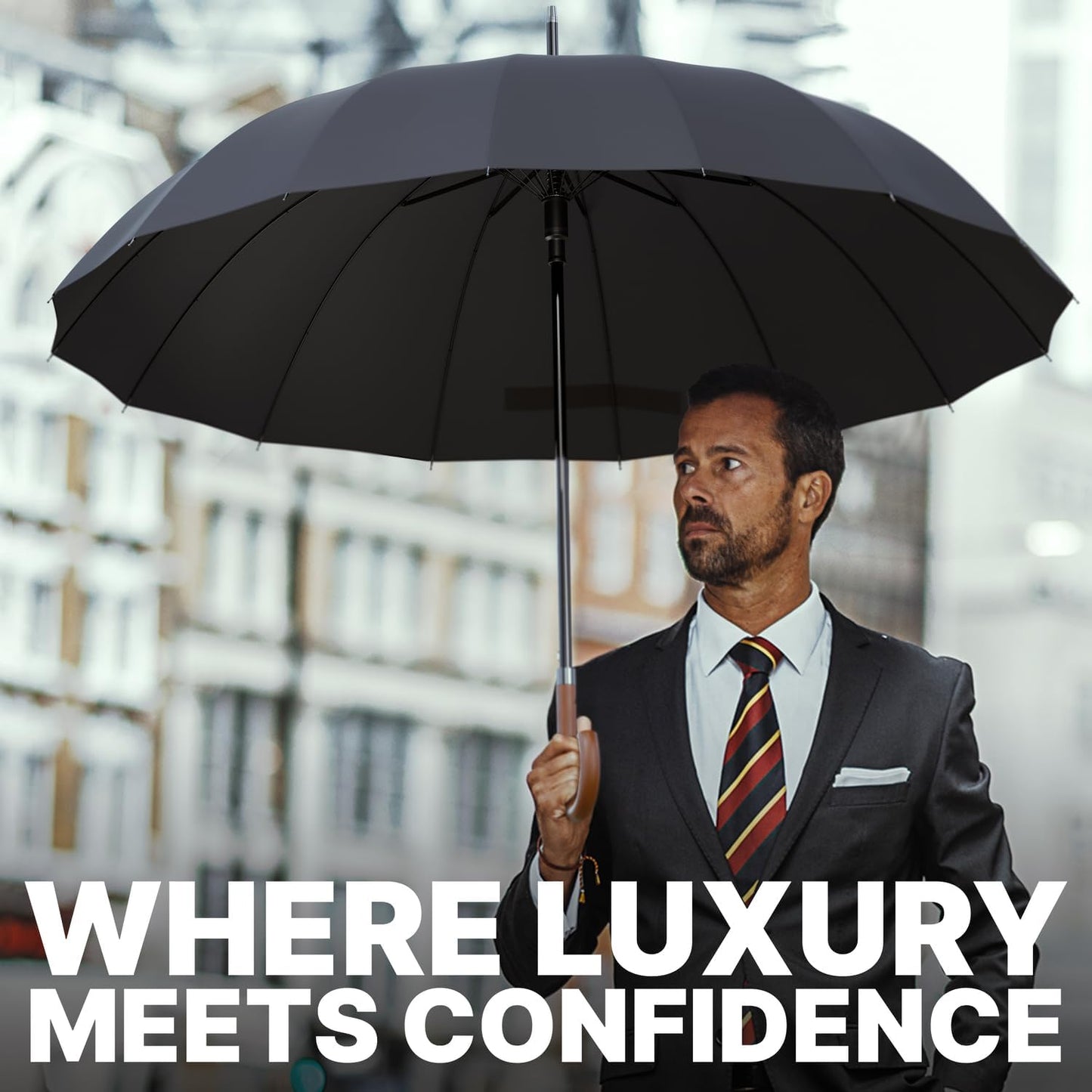 Royal Walk Large Umbrella - 54 Inch Automatic Open, Wind Resistant, Fast Drying for 2 Persons