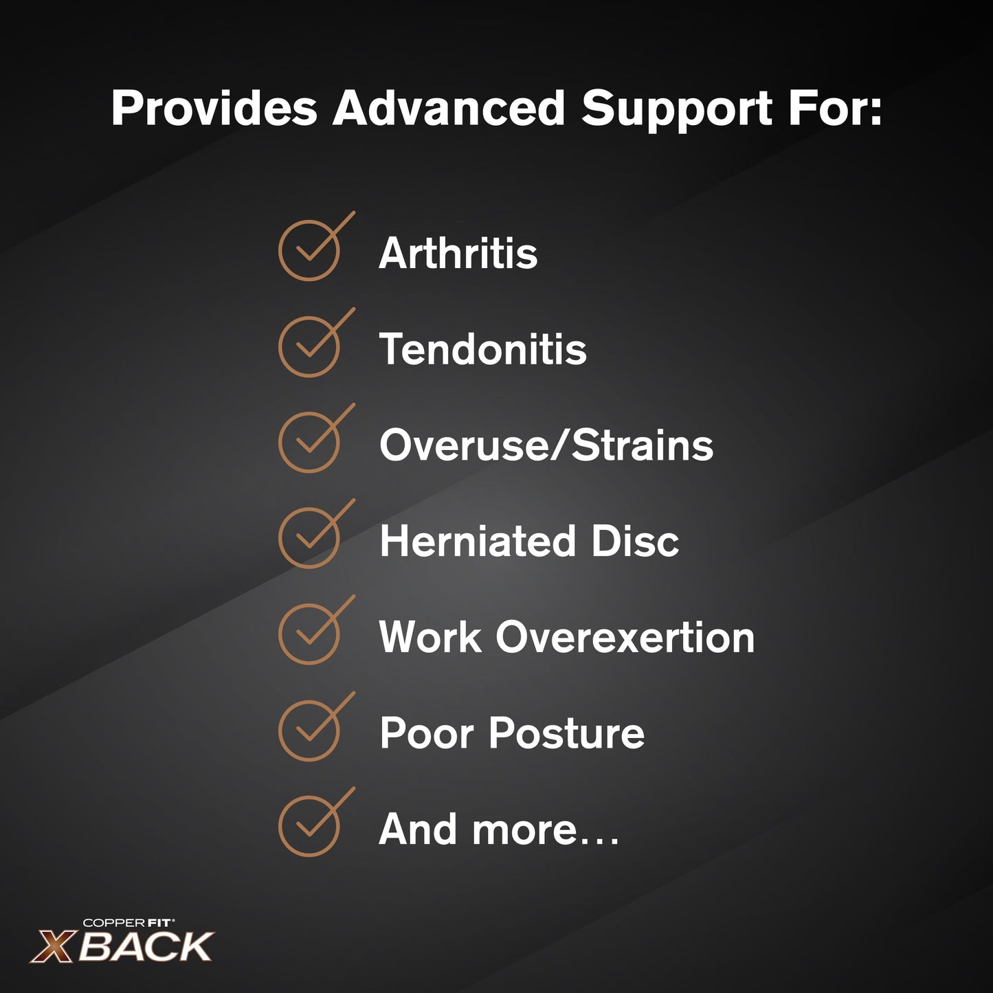 Copper Fit X-Back Brace for Lower Back Pain, Lumbar Support, Herniated Disc, Sciatica, Arthritis – Adjustable, Breathable Design - for Men and Women (2XL/3XL)