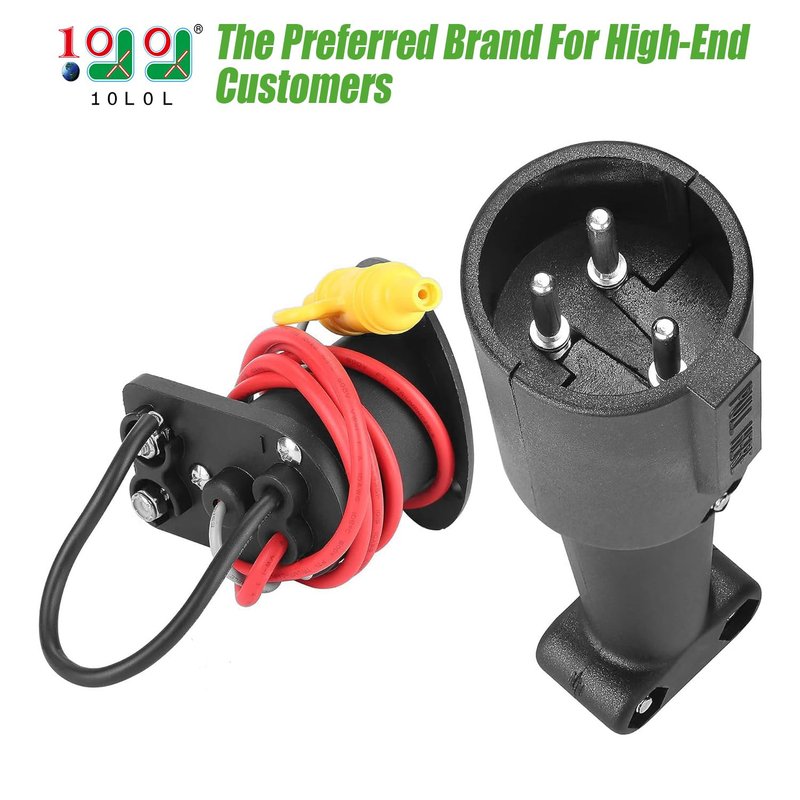 10L0L DC 3-Prong Charger Plug & Receptacle for Club Car DS 2000-up 48V Golf Cart & Powerdrive Charger, OEM# 101828901 101802101 101796801