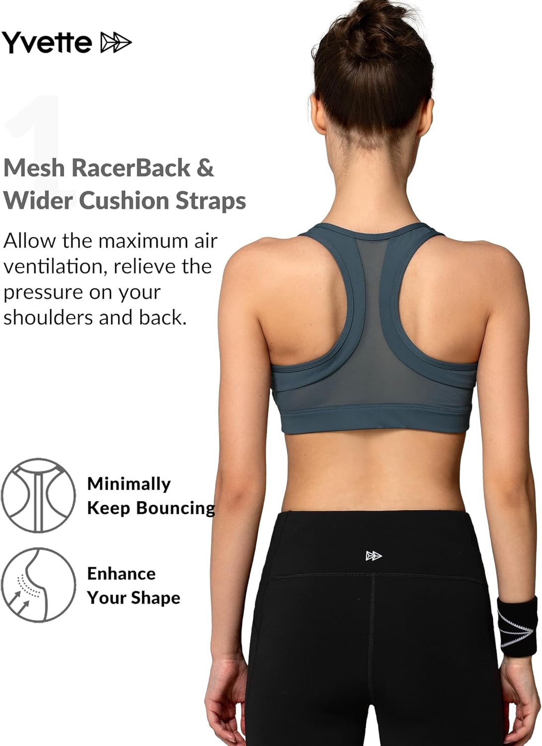 Yvette Zip Front Sports Bra - High Impact Plus Size Sports Bra for Women | Ideal for Fitness & Running