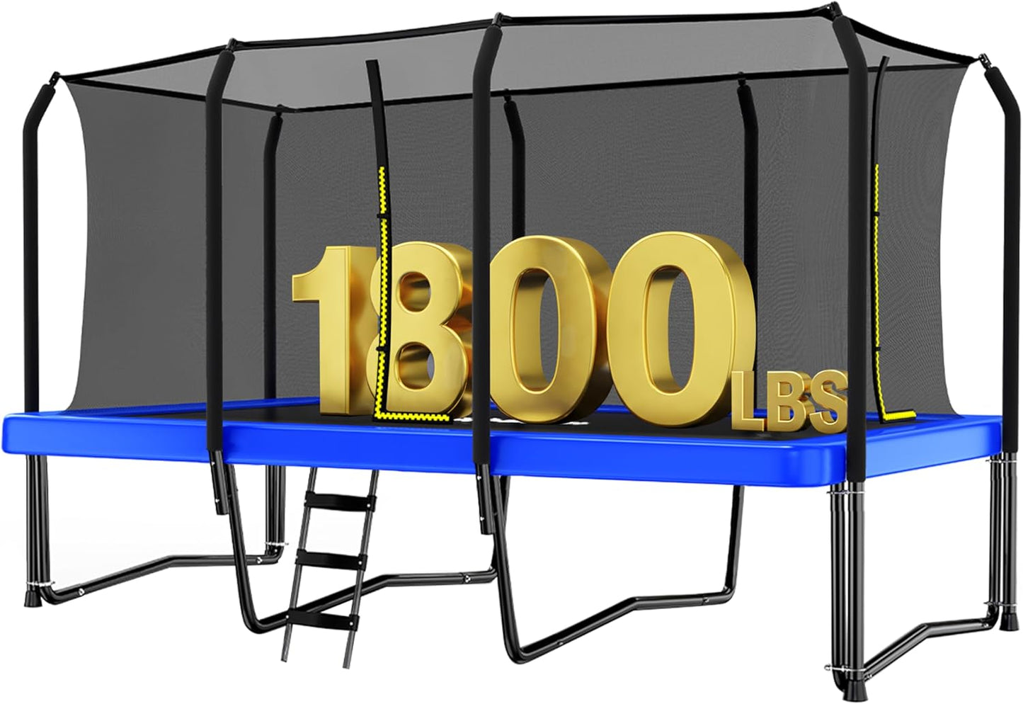 Zupapa Rectangle Trampoline - 1800LBS Weight Capacity | 10x17FT, 9x15FT, 8x14FT - Outdoor Fun with Basketball Hoops for Kids & Adults