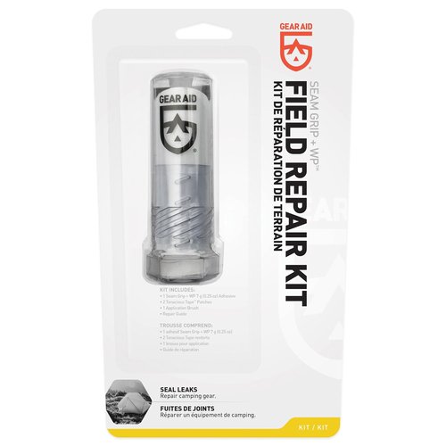 GEAR AID Seam Grip WP Repair Kit - Waterproof Adhesive 0.25 oz with Tenacious Tape Patches (Black & Clear) for Tents, Jackets & Gear Repairs
