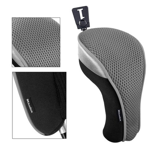 Andux Golf 460cc Driver Fairway Wood Club Head Covers 3pcs/Set Black/Grey