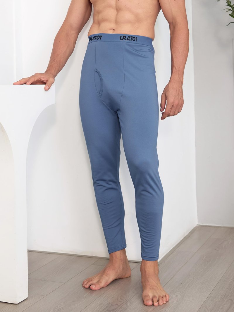URATOT Men's Thermal Underwear Bottom Fleece Long Johns for Men Soft Warm Base Layer Thermal Pants for Cold Weather (US, Alpha, Small, Regular, Regular, 4, Black, Navy, Dark Grey, Heather Blue)