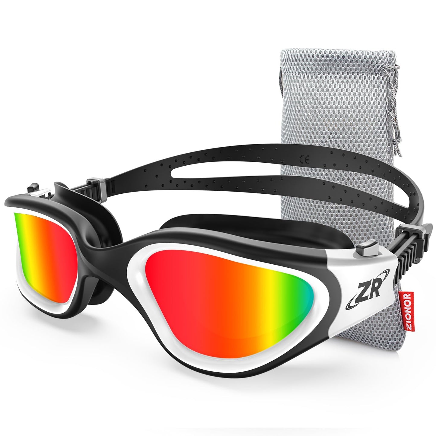 ZIONOR Swim Goggles, Upgraded G1 Polarized Swimming Goggles Anti-fog for Adult Men Women B6 (Polarized + Mirror Red)